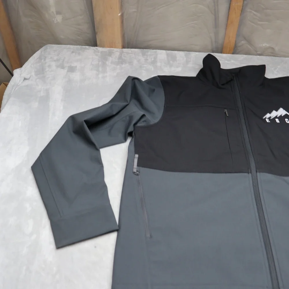 North Face Jacket Mens Large Black Castle Rock Softshell‎ Wind Resistant LOGO